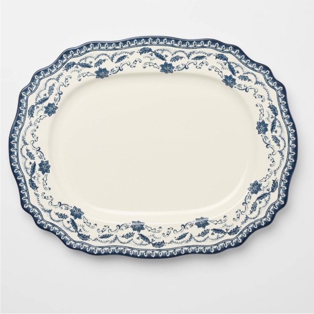 Stoneware Serve Platter Blue Pattern - Threshold™ designed with Studio McGee